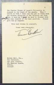 Letter from Dr Thomas Bodkin to Mervyn Wall, Secretary, Arts Council (page 2)